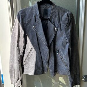 Blank NYC Light Gray Suede Moto Jacket